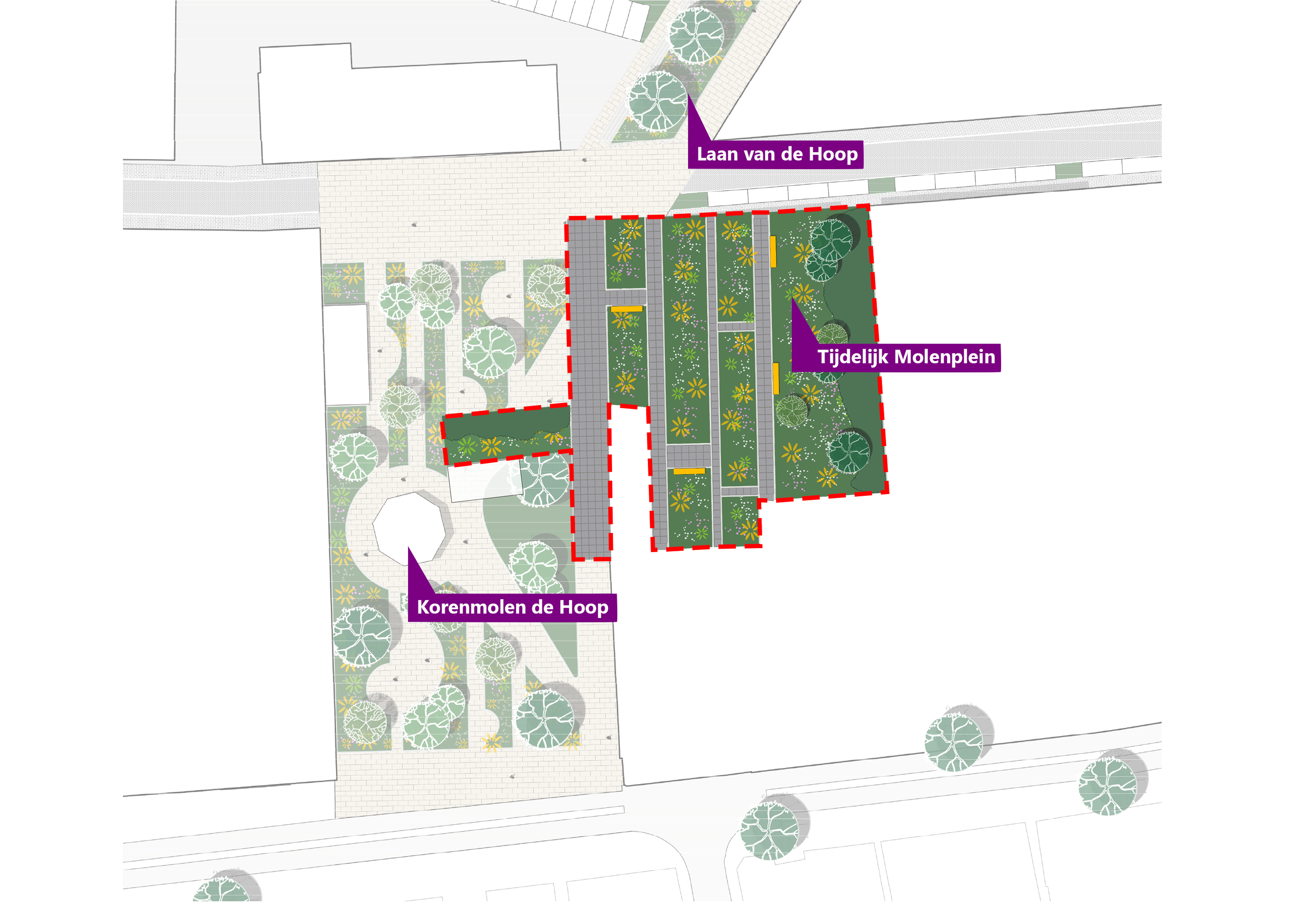 Tijdelijk ontwerp Molenplein