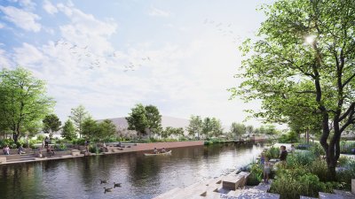 Artist impressie van het Kanaalpark